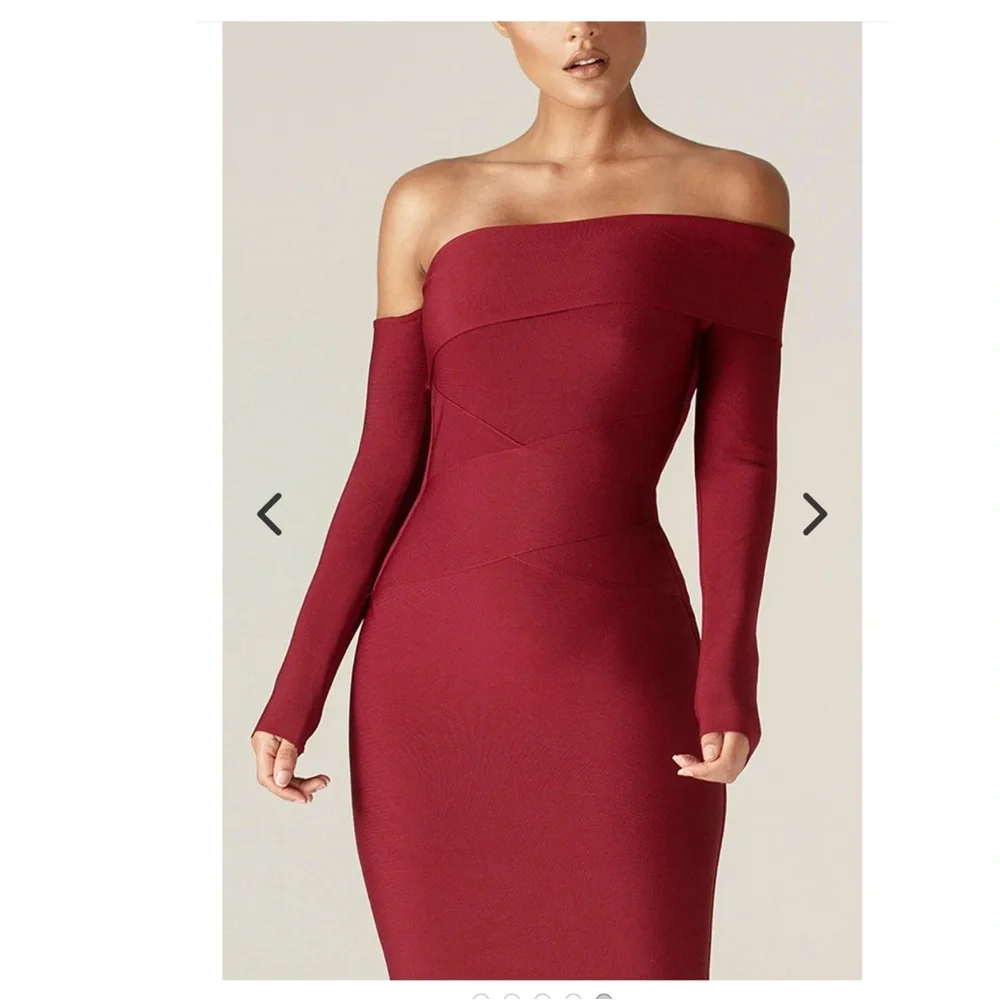 ALIEVA Shiva bandage dress maroon - Picture 12 of 15